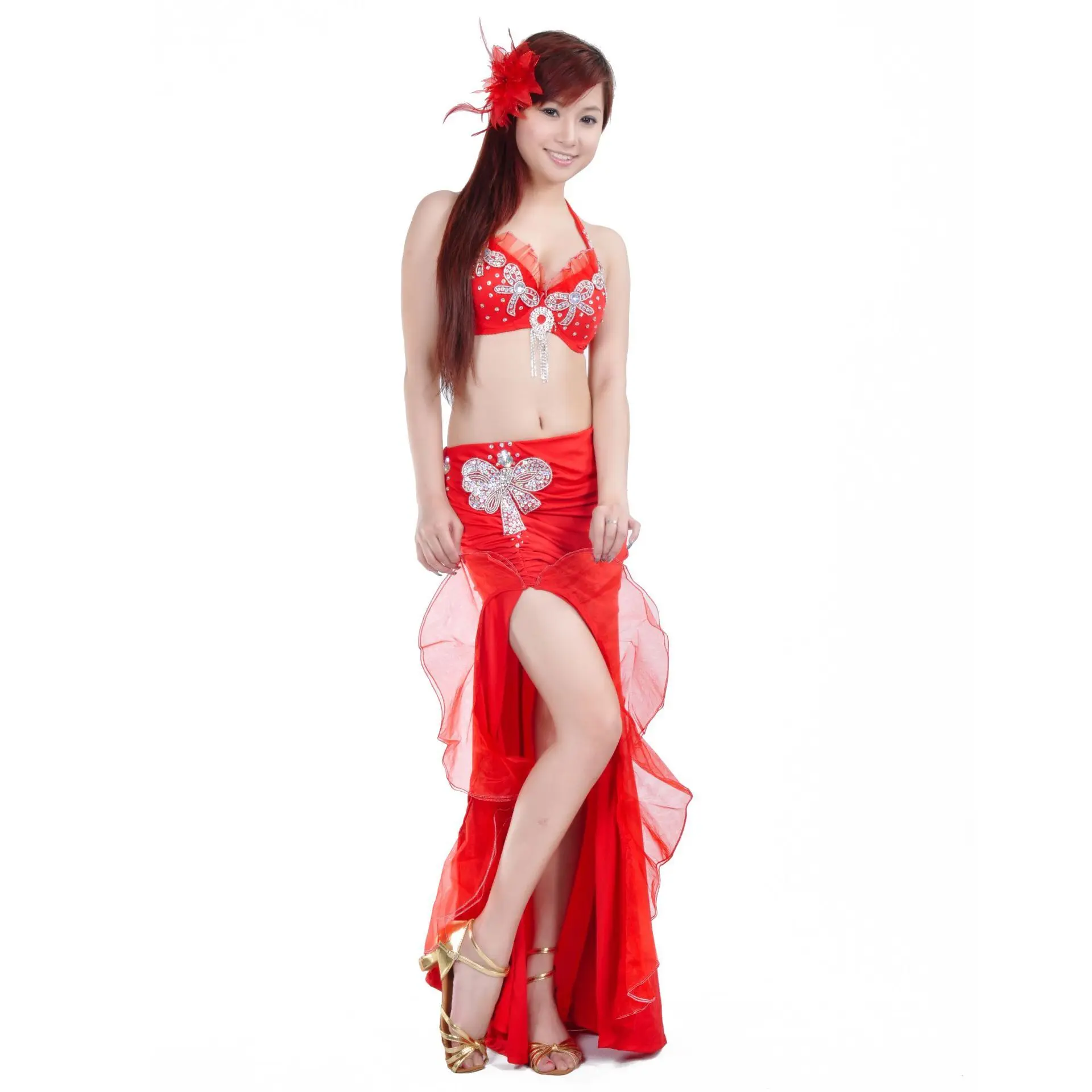 

Egyptian Belly Dance Costumes Oriental Dance Professional Group Competition Belly Dance Costume Beaded Bra Belt Outfit