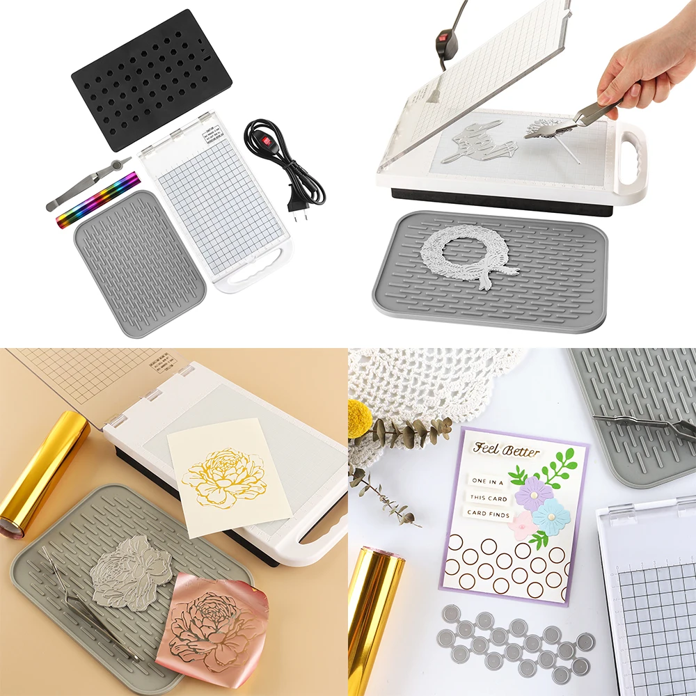 Hot Stamping Foil Machine US EU UK Plugs for Decoration DIY Foil Design Paper Card Making Project Hot Foil and Press Machine