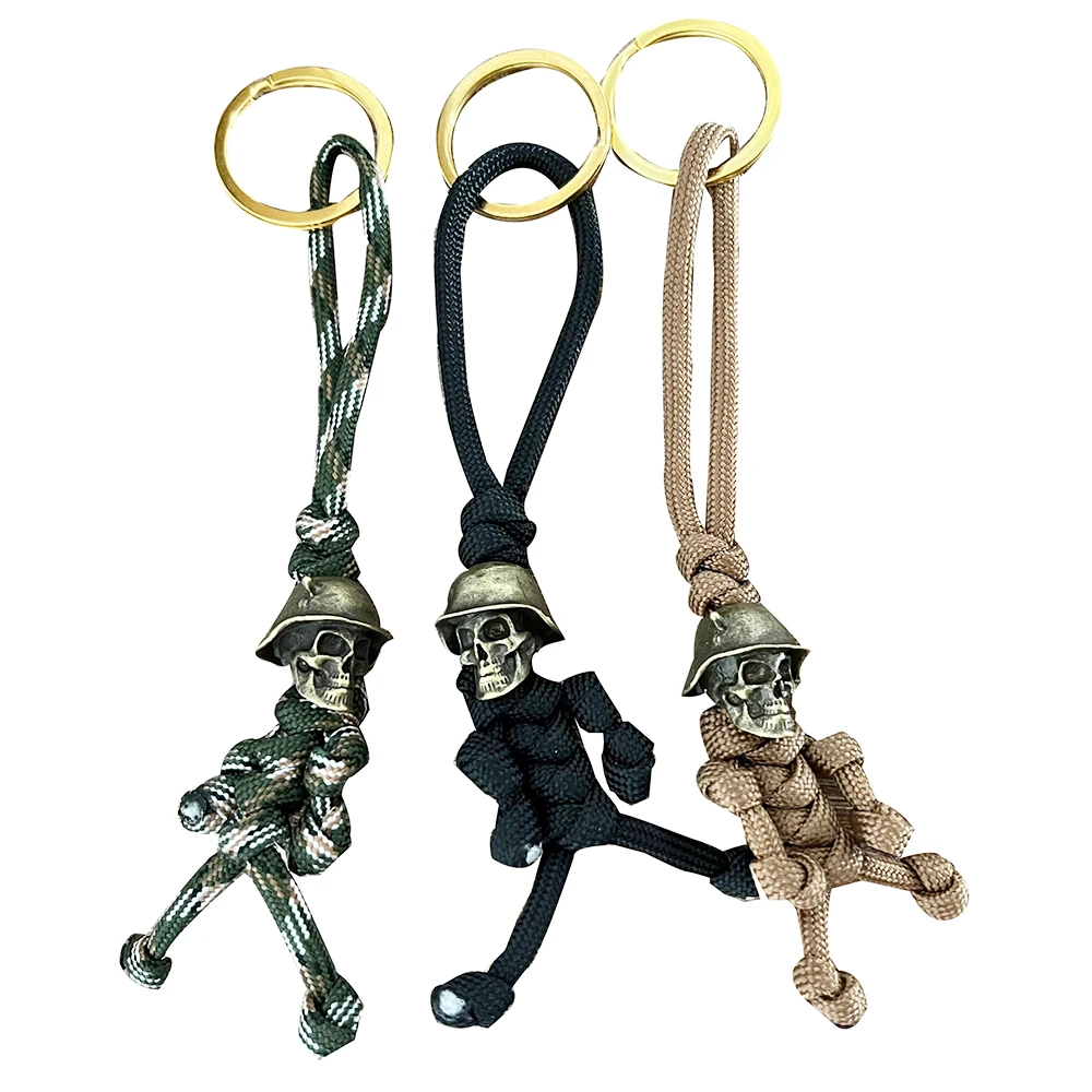 1 Pcs Personalized and Creative Cool Imitation Brass Material Skeleton Soldier Keychain Luggage Hanging Accessories Car Keychain