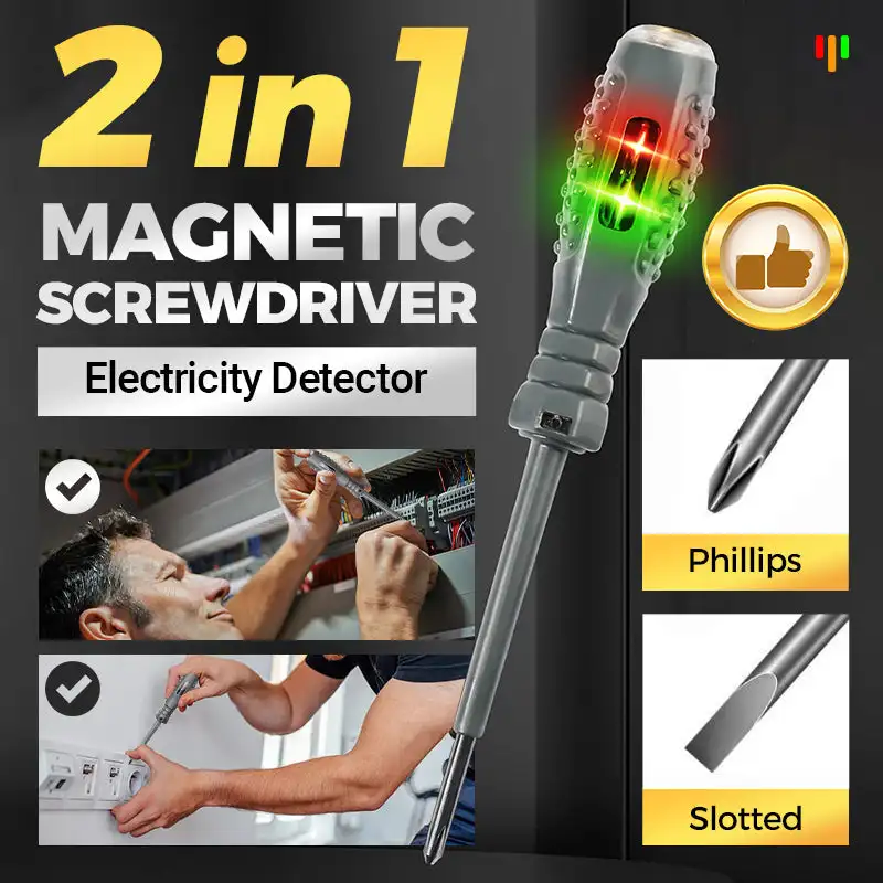 2in1 High Torque Strong Magnetic Screwdriver Electricity Detector Circuit Detection Tester Household High-precision Screwdriver