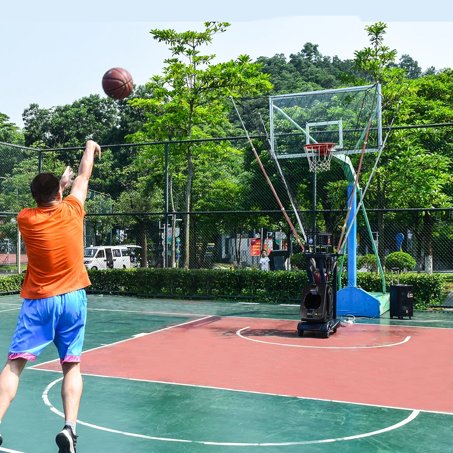 Remote control basketball training game shooting machine with full functions K2101