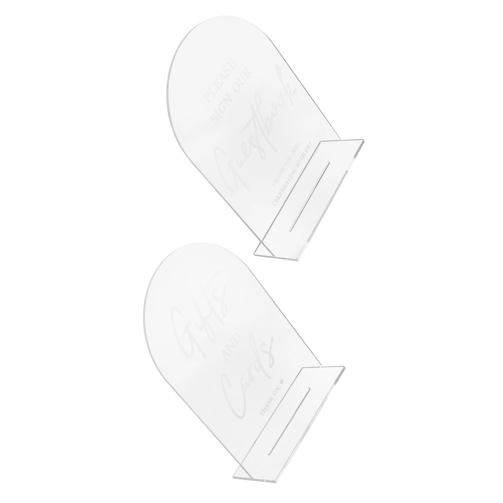 

2pcs Arch Acrylic Wedding Table Signs Transparent Elegant Calligraphy Design Reusable Seat Number Markers For Wedding