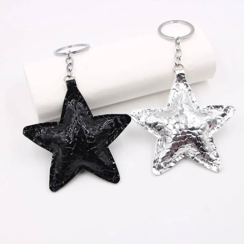 Glitter Silver Star Keychain, Shimmering Bag Pendant for Backpack Clothing Accessories, Adjustable Lanyard Charm with Mini Star