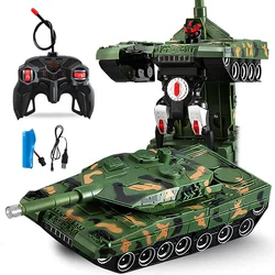 RC Battle Tank Electric Deformation Tank Robot Heavy Large Interactive Military War Remote Control Toy Boy Toys