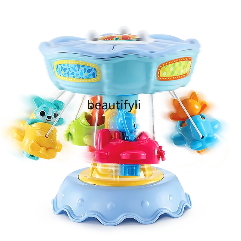 

Happy Carousel Amusement Park Play House Toys Revolving Flying Chair Air Swing Infant Gifts