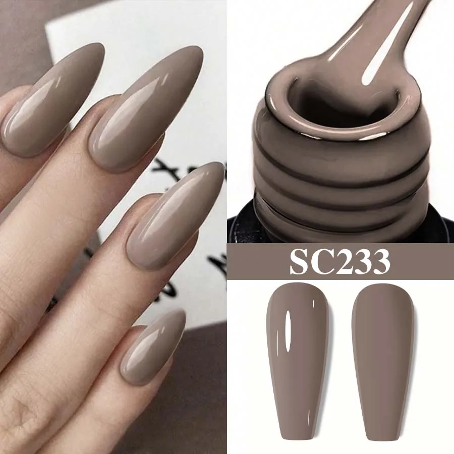 7ML Gray Brown Red Gel Nail Polish UV LED Soak Off Gel Polish Long Effect for Women Girl All Seasons Classic Home Nail Art DIY