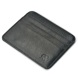 Cowhide Leather Credit Card Case Mini ID Card Holder Small Purse Man Slim Men's Wallet Cardholder Credit Card Holder Business