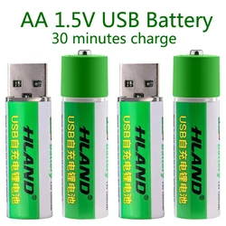 Large capacity 1.5V AA 1300mAh USB rechargeable lithium ion battery for remote control wireless mouse