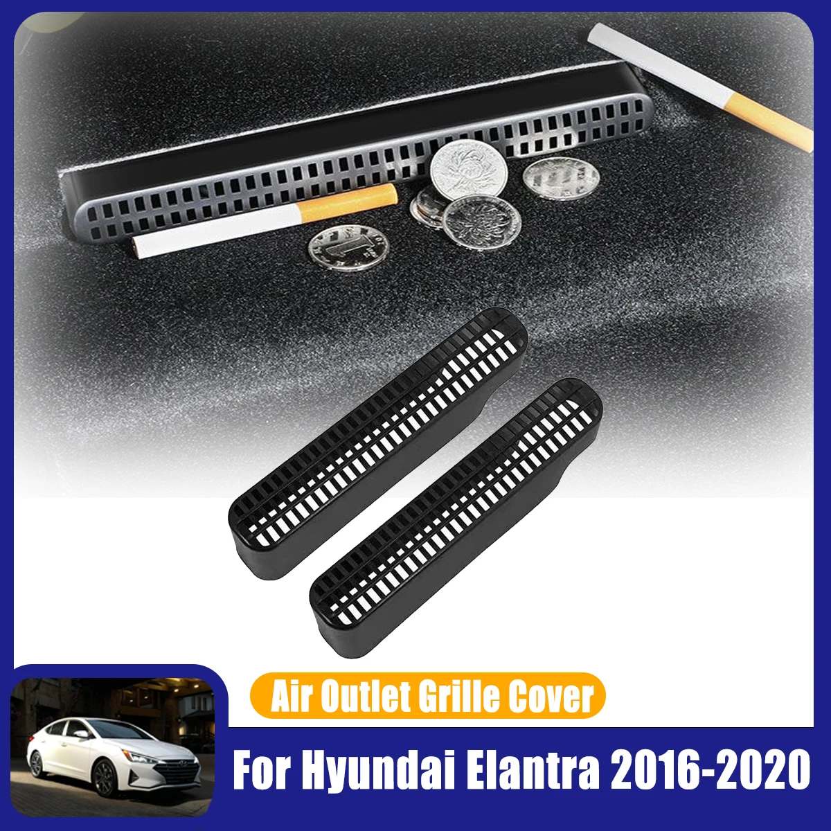 

For Hyundai Elantra Avante 2016-2020 AD 2019 Car Accessories Under-Seat Air Vent Outlet Covers Protectors Anti Debris Dust Mesh