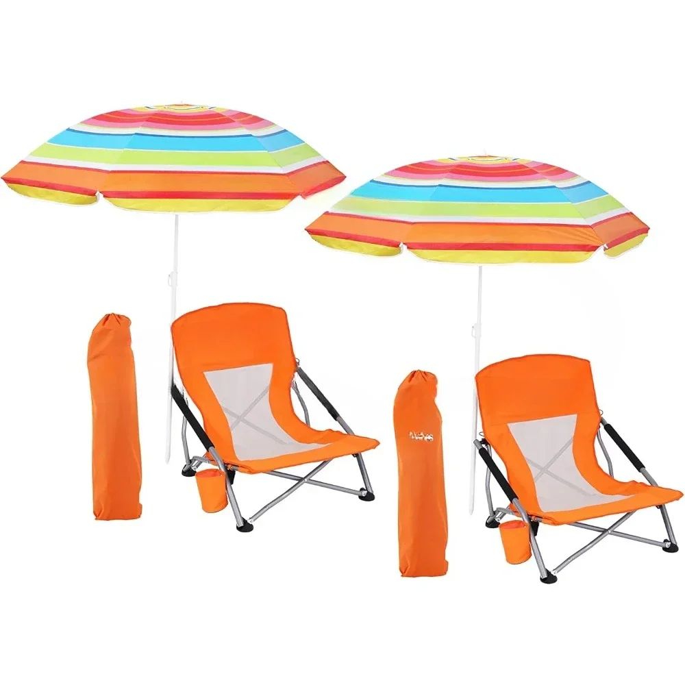 Folding Beach Chair and Umbrella Portable Folding Chairs Playa Fishing Foldable Beaches Camp