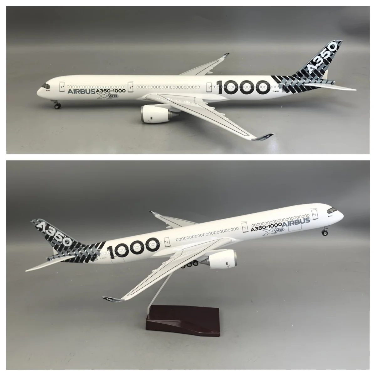 47cm A350-1000 Prototype Xwb Airways Resin Airplane Model With Wheels Light(Touch Or Sound Control) Collection Gift