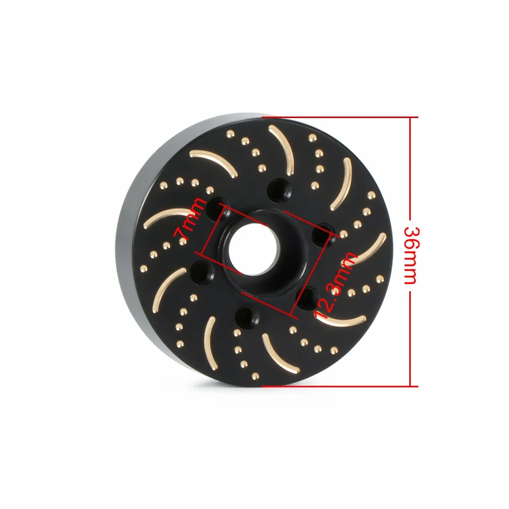 Brass Weights 12mm Hex Brake Disc Wheels Adapter for 1.9 2.2 Beadlock Rims SCX10 Capra TRX4 TRX6 VS4-10 Gen8 Element RC Enduro