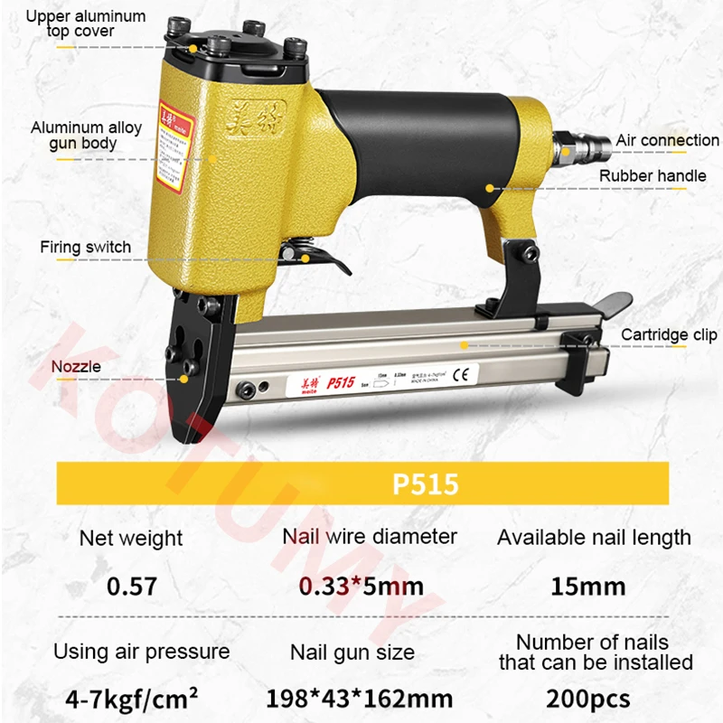 Imagem -05 - Pneumático Photo Frame Nail Gun P515 Hm515 Pin Nailer Grampeador Manual Flex Point Tacker Ferramentas de Enquadramento
