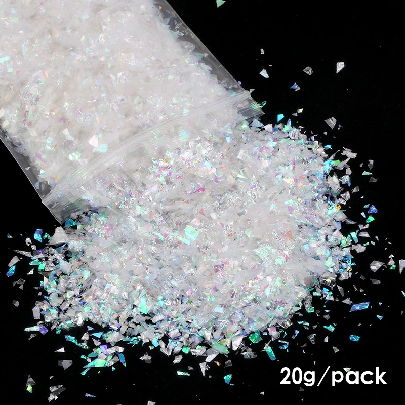 17 Colors Nail Sequins Iridescent Mylar Flakes Chunky Glitters Irregular Shell Paper For Epoxy Resin Crafts Nail Art Decorations