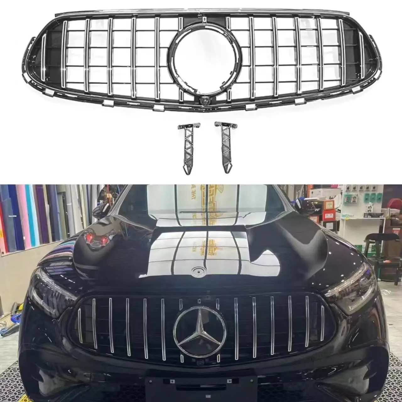 Fit for  2023 Mercedes Benz GLC X254 Sport, modified GT model, grille original car replacement