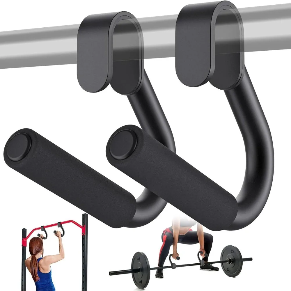 1 Pair Fitness Handle Multifunctional Hook Grip Pull Up Deadlift Strength Training Home Gym Rowing Cable Machine