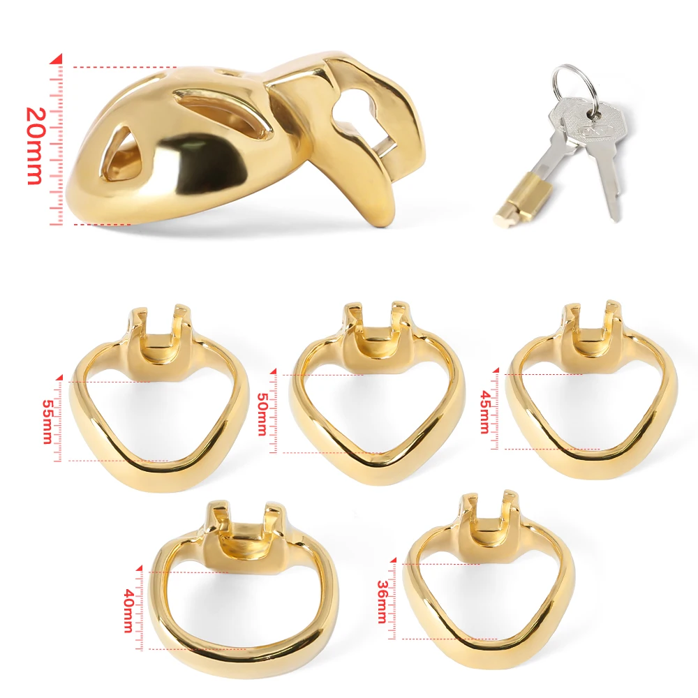 Super Small 3 Color Male Chastity Cage Stainless Steel Lockable Penis Ring Cock Cage Metal Chastity Belt Adults Sex Toys For Men