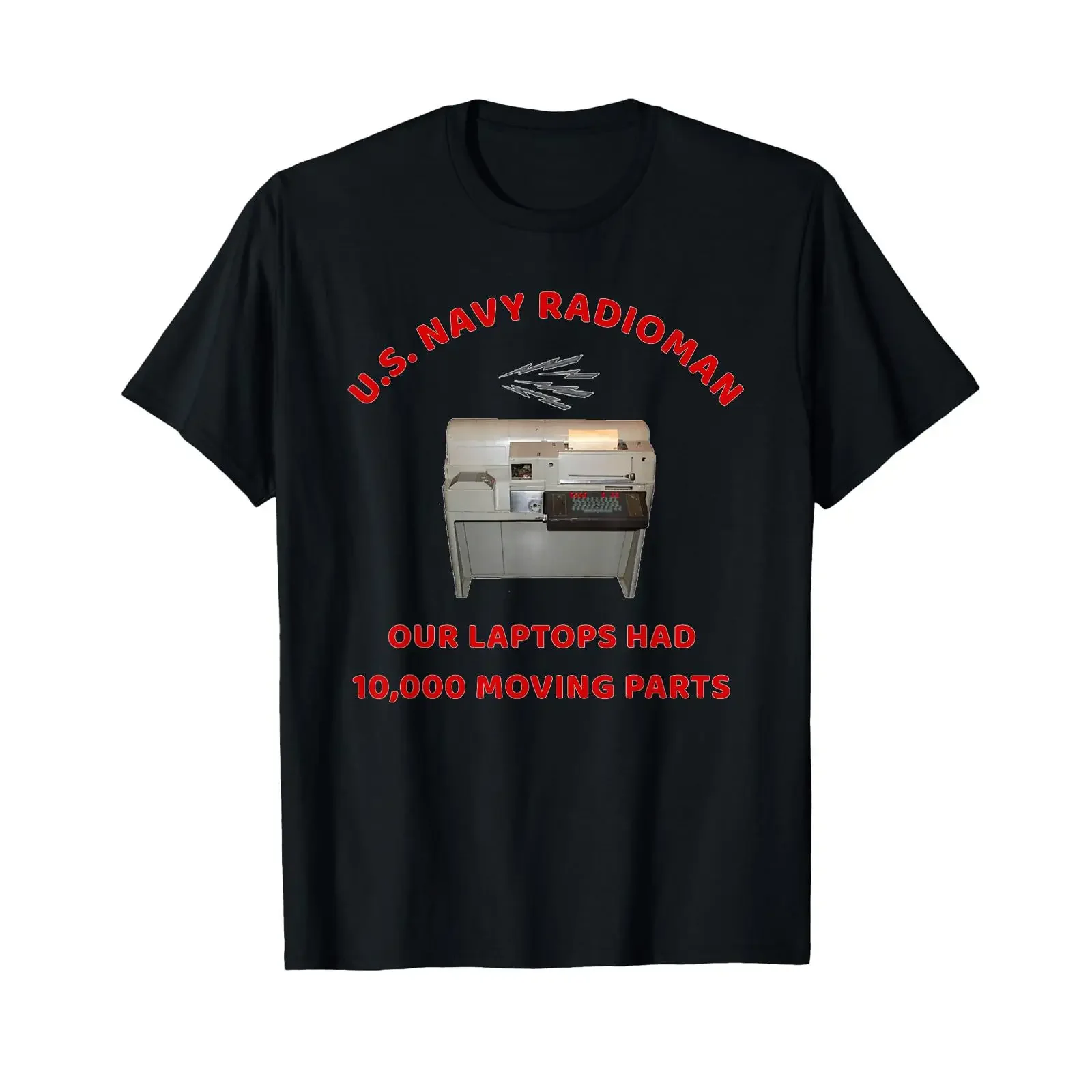 Navy Radioman Adults Black T Shirt Small Classic Fit Crew Neck  10K Moving Parts Laptop vintage Washed Stylish Versatile