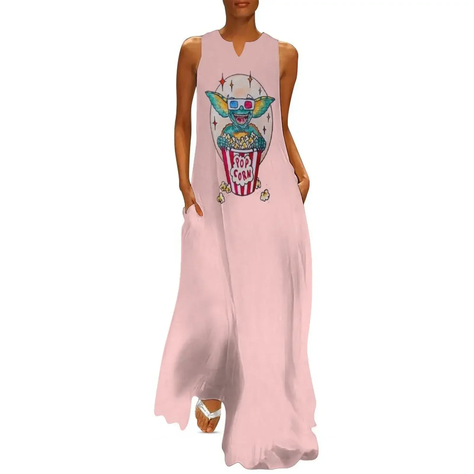 

Gremlin with pop corn Long Dress dresses for women women's dresses luxury Casual dresses long sleeve dress Dress