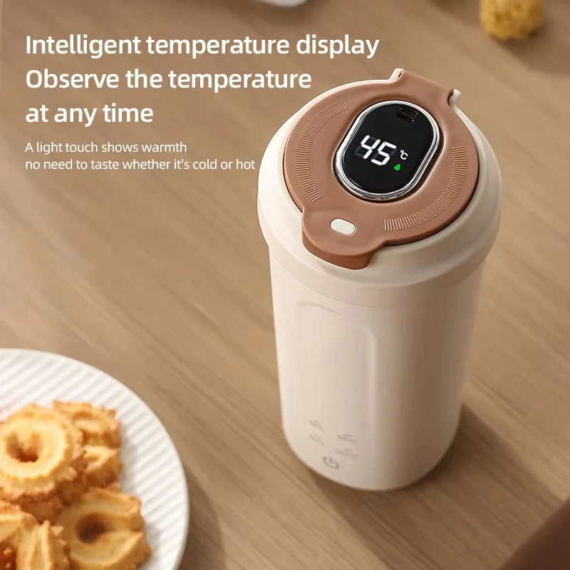 450ml Portable Electric Kettle Boil Water CupTravel Thermo Pot Smart Teapot Temperature Adjustment Kettle With LED Display