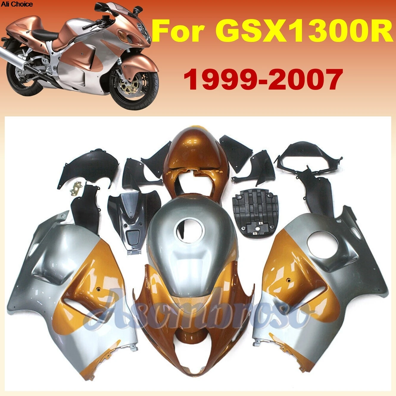 Fairing kit For GSX1300R 1999-2007 Hayabusa gsxr1300 06 05 04 03 02 01 00 GSX-1300R Motorcycle Injection | Orange Gray