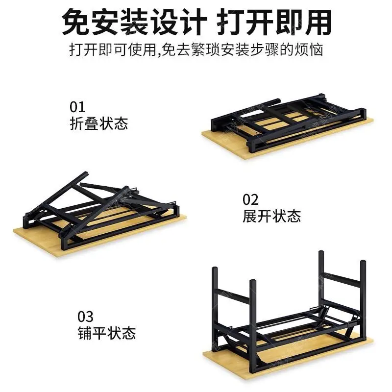 Reinforced Double Beam Desk Desktop Computer Desk Durable Folding Desk Simple Office Desk Simple Study Writing Desk