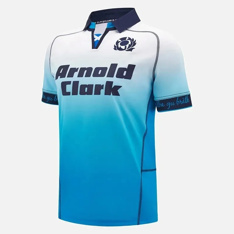 

New Scottish Rugby Home Jersey for 2024/2025 Season Olive Jersey Polo Shirt Men's Casual Sports Short Sleeved Summer Trend