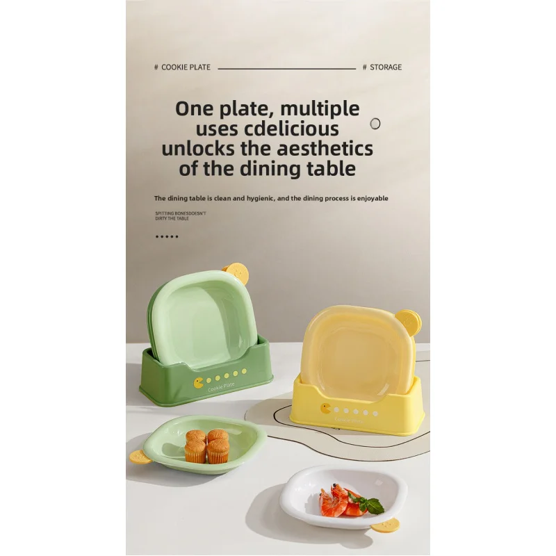 Bone Disc Table Bone Spitter Disc Trash Disc Cute Plastic Snack Plate