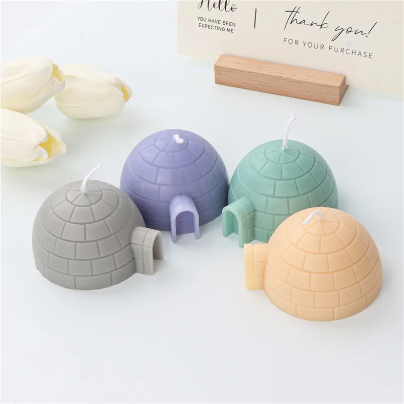 3D Igloo House Silicone Candle Mold Handmade Soap Resin Mould DIY Candle Making Plaster Cake Baking Molds Home Decor Craft Gifts