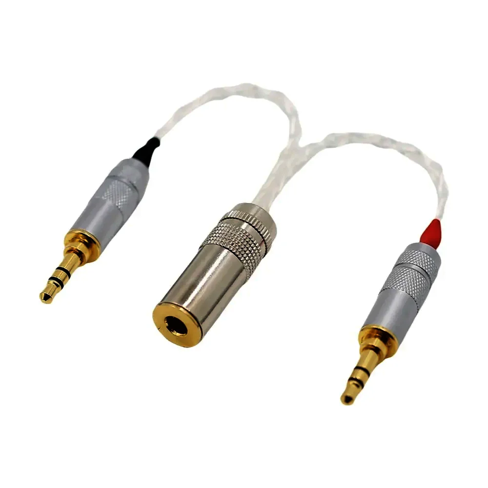 4.4mm 암 - 2x 3.5mm 어댑터 케이블 4.4mm 밸런스드 암 케이블, PHA-3 Pono 플레이어용 7N OCC 실버 도금 와이어