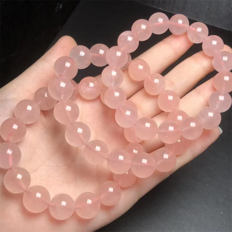 

Natural Rose Quartz Bracelet String Charms Handmade Fortune Energy Bangle Mineral Woman Amulet Jewelry Gift 1PCS 13MM