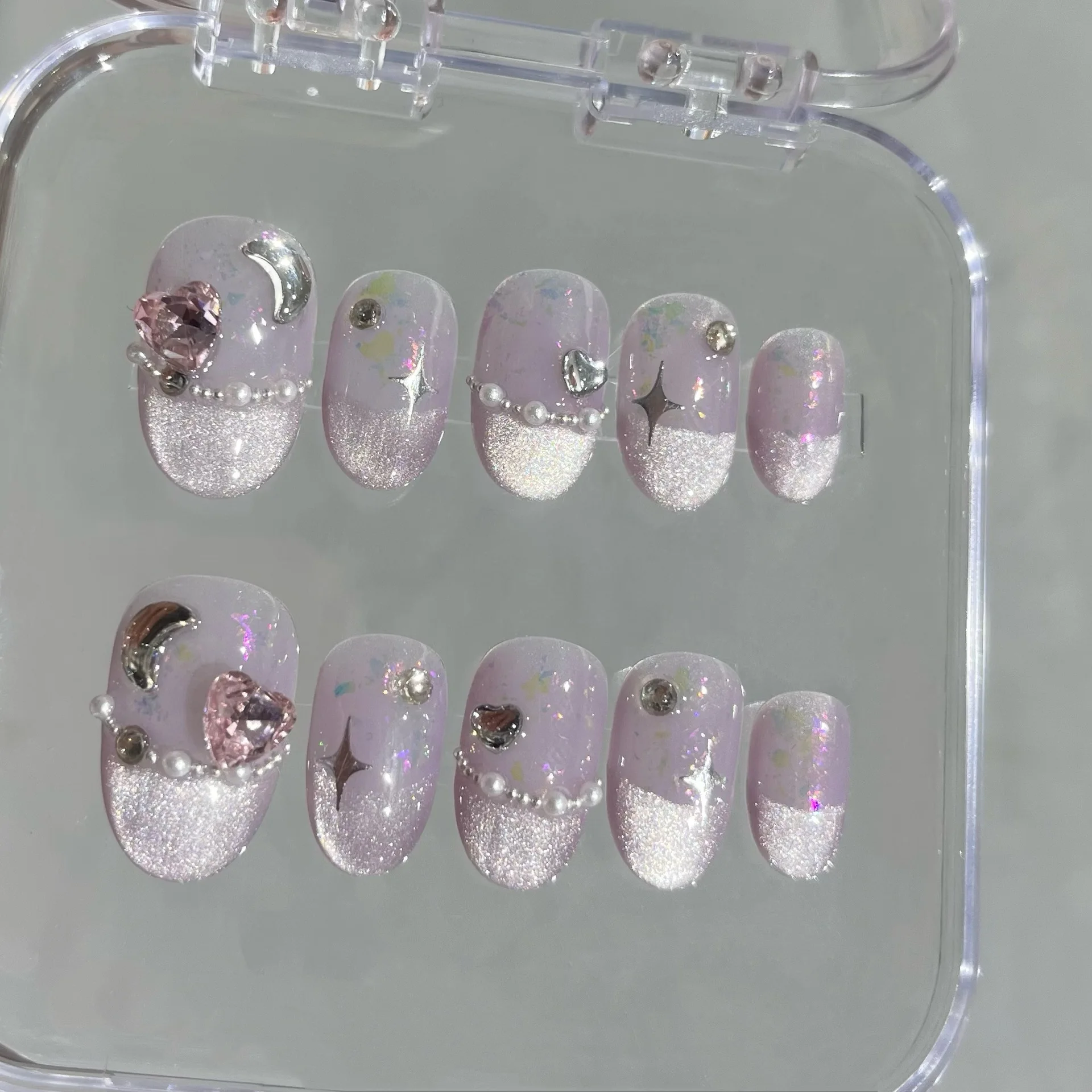 10Pcs Autumn Short Lovely Cat - Nail Art Cat Eye Simple ulasan dan harga