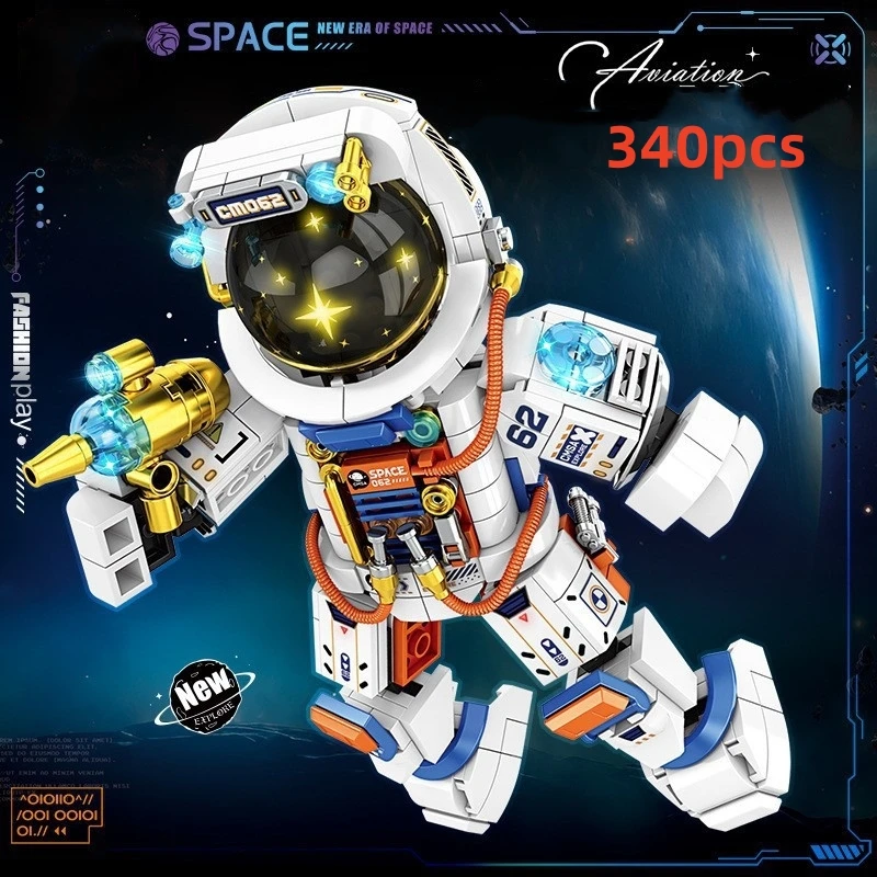 Ensemble de blocs de construction navette satellite pour garçons, fusée, ville, station spatiale, Saturne, figurine d'astronome, homme, briques, cadeau