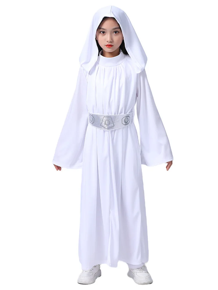 Nuevo disfraz de princesa Leia para niñas, disfraz de Halloween para niños