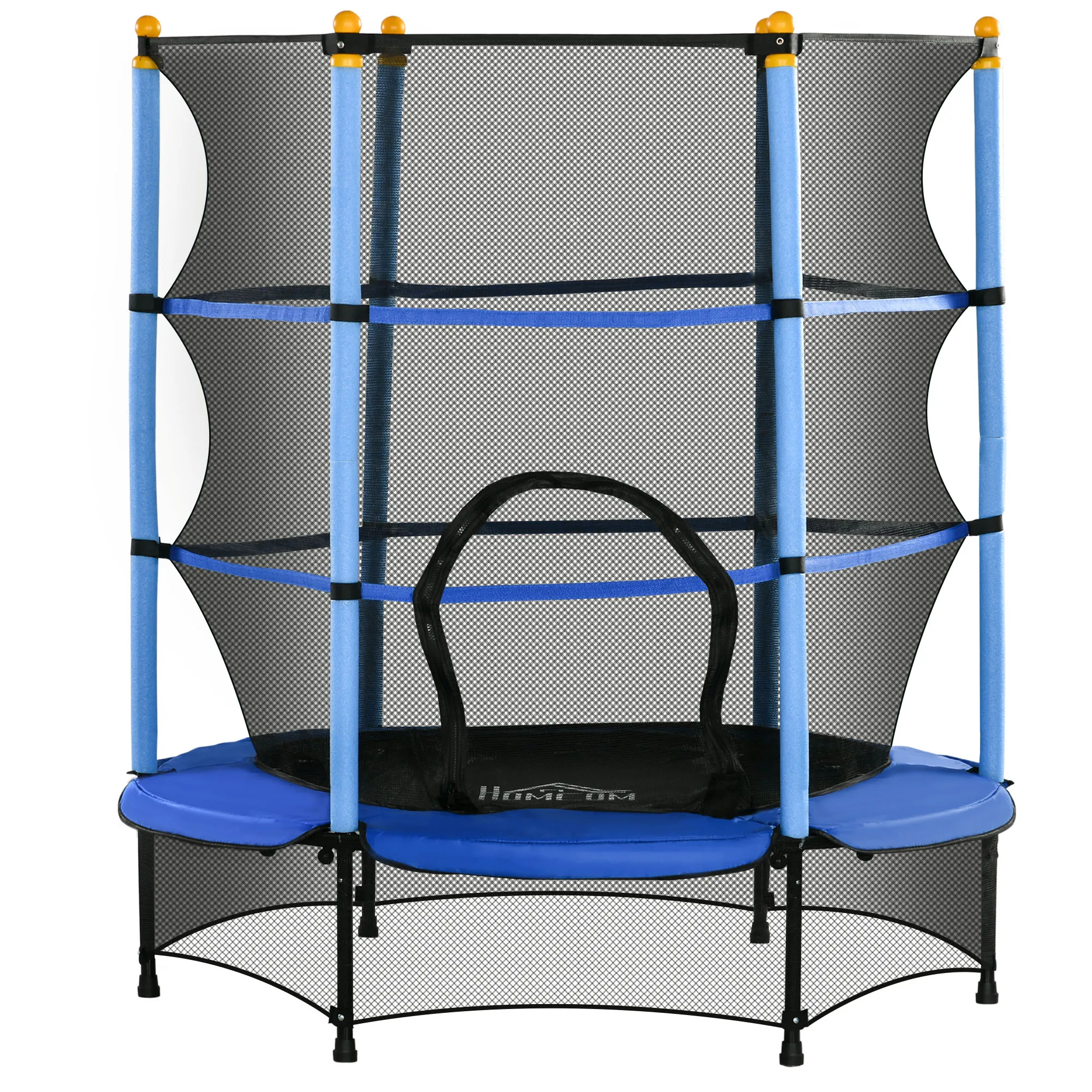 HOMCOM trampoline for children + 3 years with safety net steel Ø 140x160 cm blue