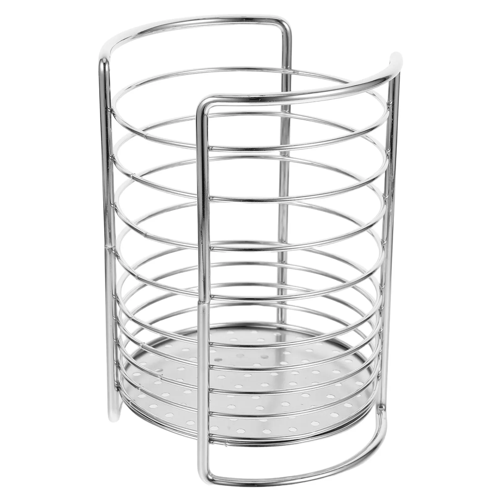 Single-Compartment Kitchen Counter Shelf Creative Square Design Countertop Organizer Chopstick Spoon Storage Box Silverware