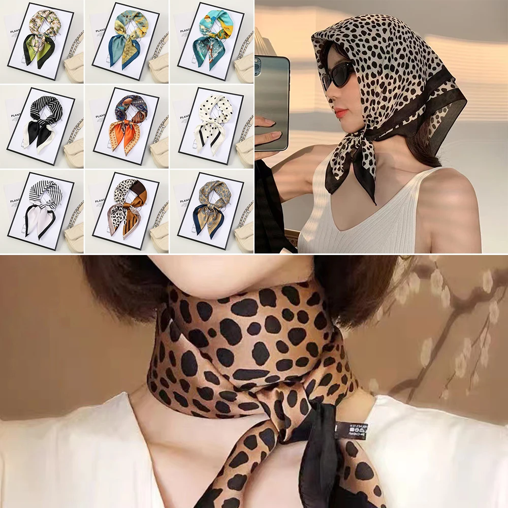 

Elegant 70*70cm Hair Scarf Floral Bohemia Style Hairbands Smooth Bandana Clothing Bags Headwear Women