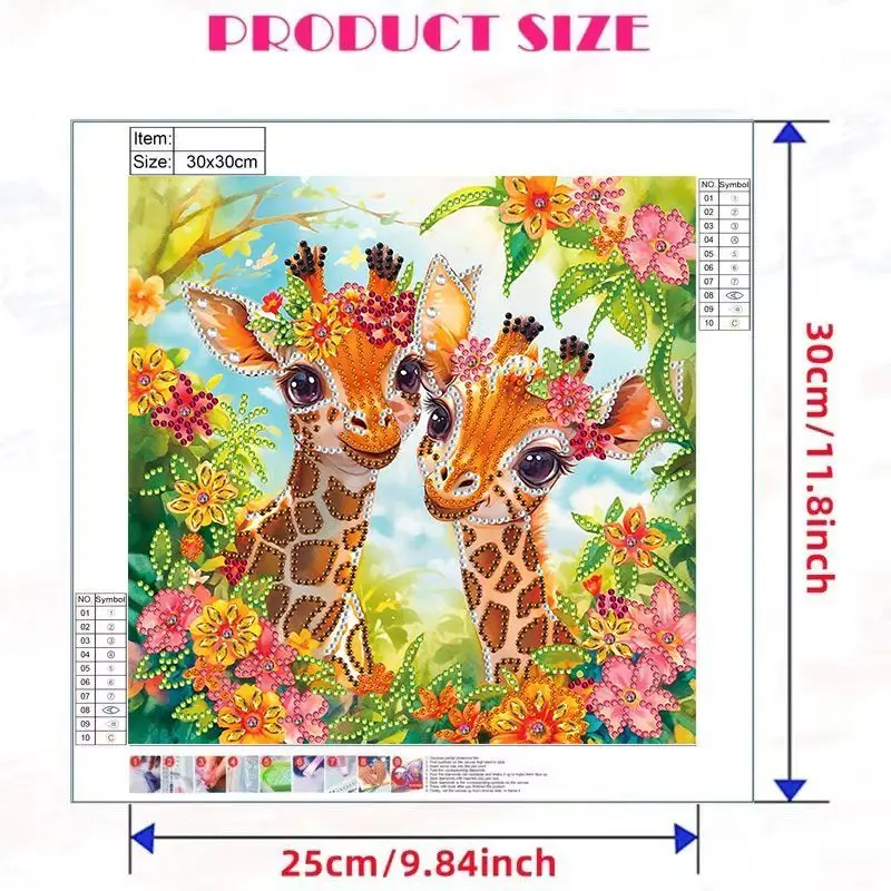 GATYZTORY DIY Special Shape Diamond Painting Set Animal Giraffe Embedding Embroidery Craft Cross Embroidery Home Decoration