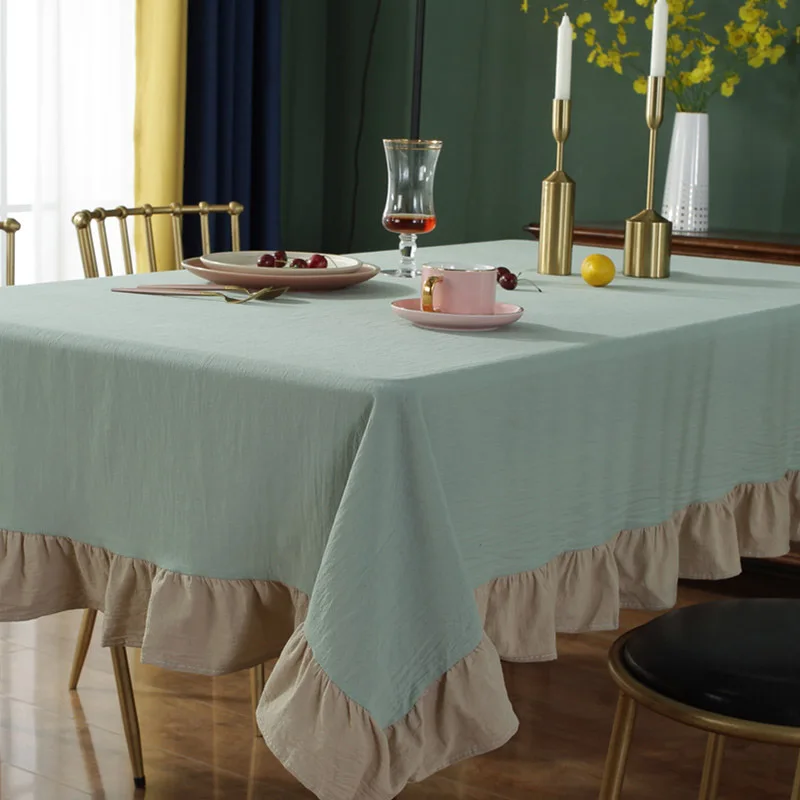 مفرش طاولة مستطيل عالي الجودة وبسيط من QW، مفرش طاولة طعام ناعم وغير قابل للانزلاق #4