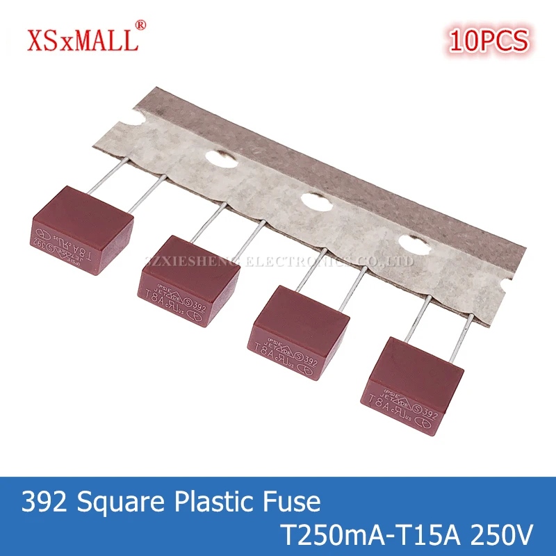 10PCS 392 Square Plastic Fuse T250mA 0.5A 1A 2A 3.15A 4A 5A 6.3A 8A 10A 15A 250V For LCD TV Power Board Commonly Water Purifier