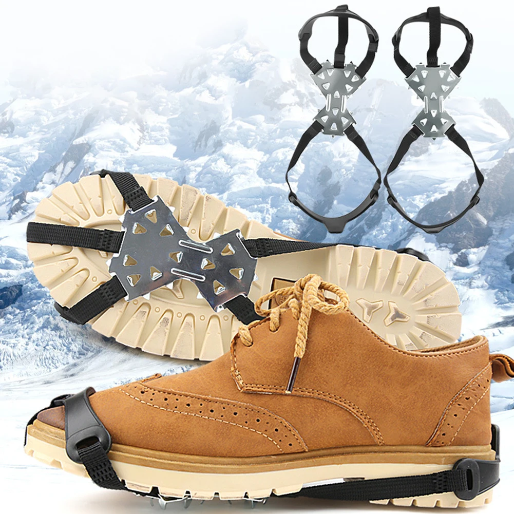 Anti Slip Crampons for Men Women Hiking Boots and Shoes 11 Spikes Ice Cleats Traction Snow Grips for Hiking Climbing