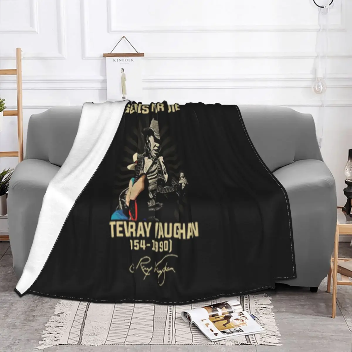 Legends Never Die Stevie Ray Vaughan 1954 1990 Signature Party Rap On Sale Oversize Style Throw Blanket