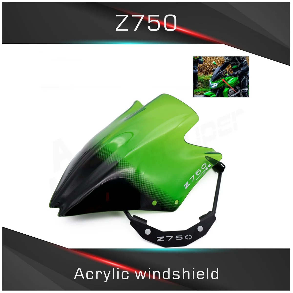 High Quality Smoke Clear Motorbike Windshield For  Z750 Z750R 2007 2008 2009 2010 2011 2012 Windscreen Wind Deflectore