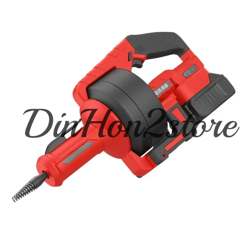 21V Lithium Battery Pipe Dredging Machine 7000mm Steel Cable Electric Drain Auger Sewer Cleaner Plumbing Snake
