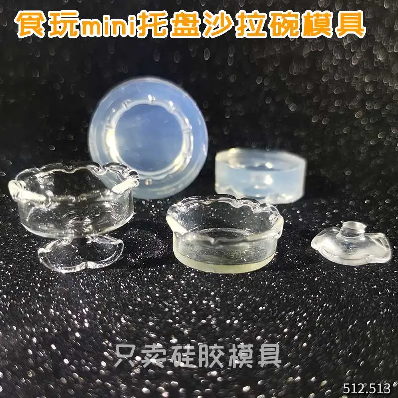 DIY Handcraft Mini  Salad bowl Epoxy Resin Mold Food Play Miniature Pinching Mould Epoxy Resin Mold UV Resin Moldse