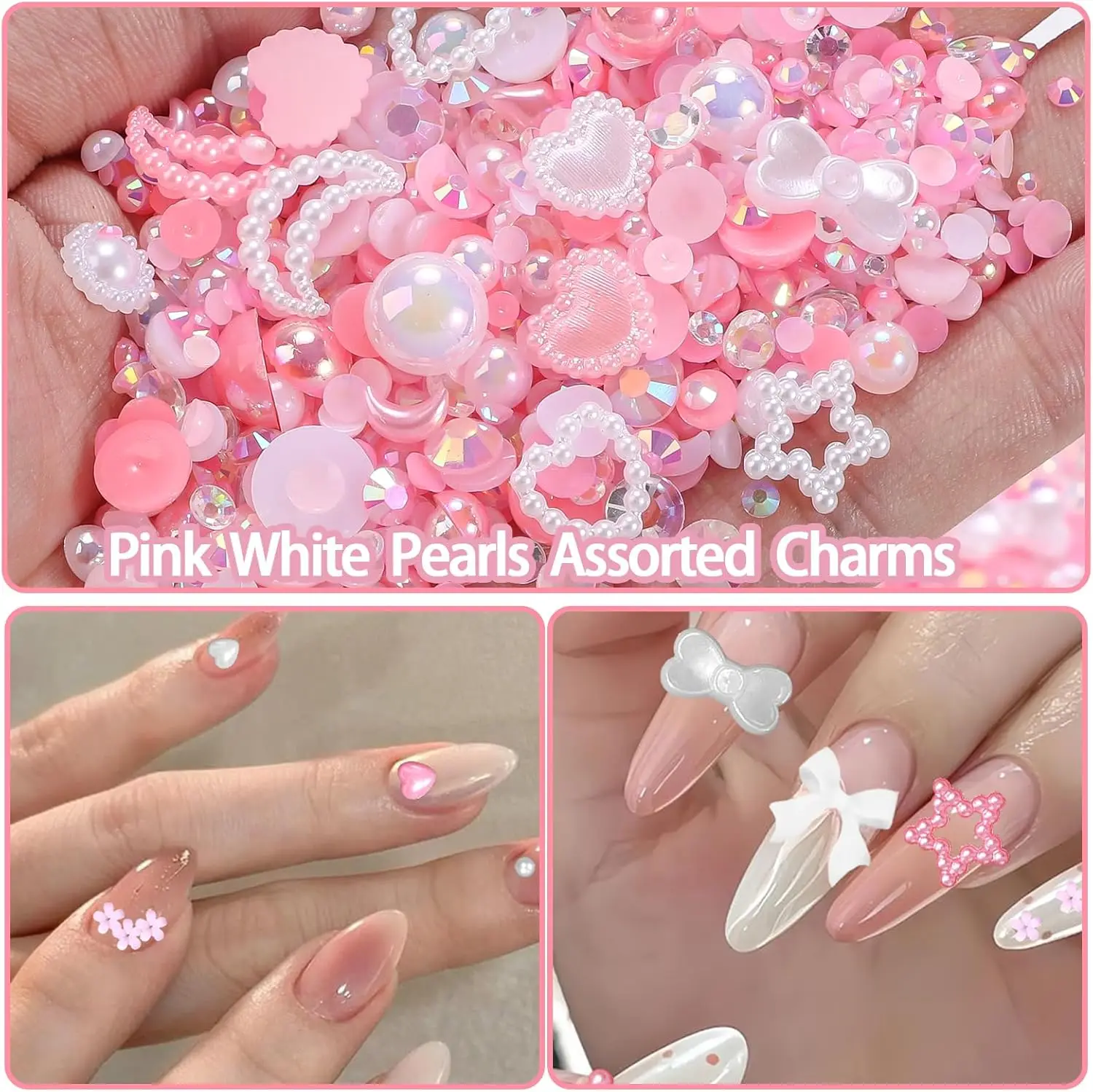 20g Random Mix Shapes for Bedazzling, Gems Pearls for Crafts Tumblers Nails Face Art, for Crafts DIY Nail Art Shoes