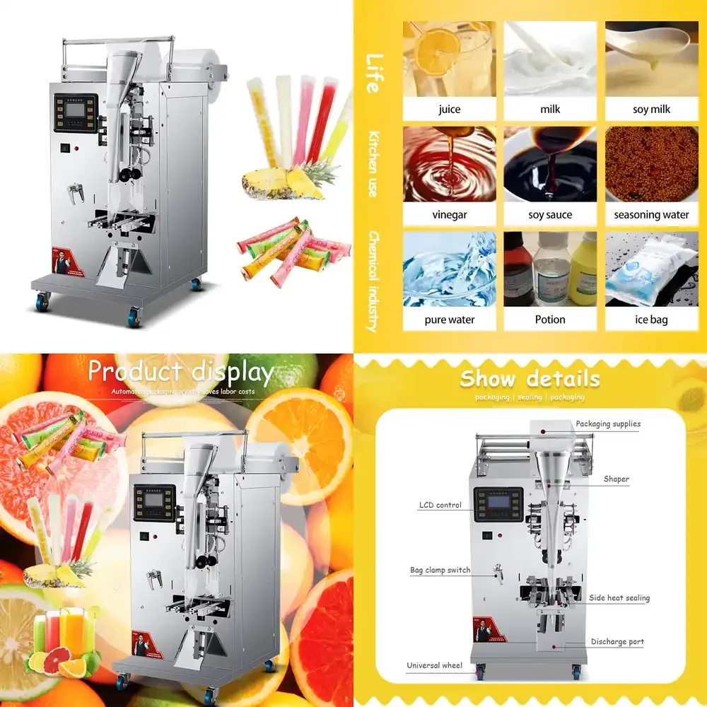 

Small Business Machine Icepop Flat Lollipop Popsicle Liquid Filling Sealing Packing Paper Pouch Wrapping for Industries