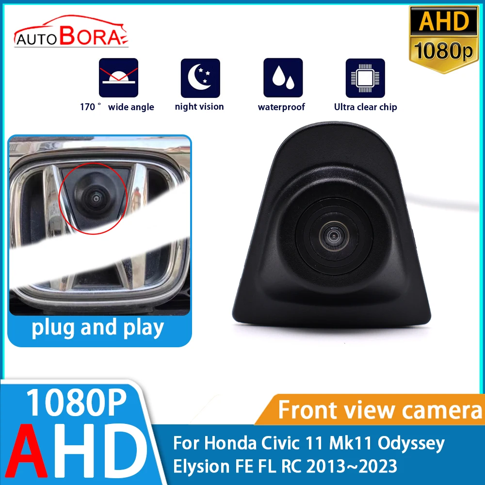 

ZhuCamX Ultra Clear Night Vision LOGO Parking Front View Camera For Honda Civic 11 Mk11 Odyssey Elysion FE FL RC 2013~2023