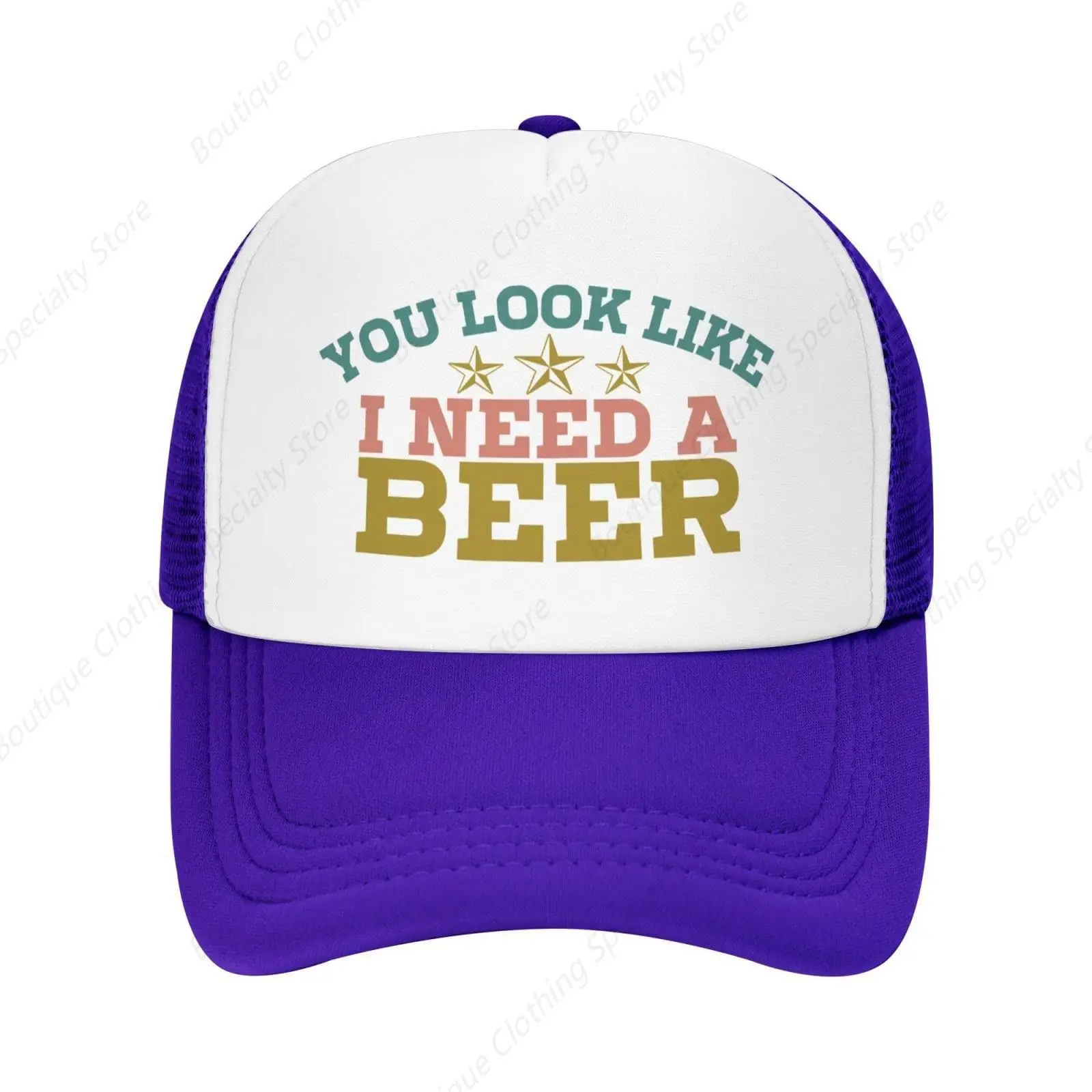 You Look Like I Need A Beer Unisex Adult Trucker Cap Hat dla mężczyzn Kobiety Letnie oddychające czapki plażowe Pasują do mężczyzn Regulowany kapelusz