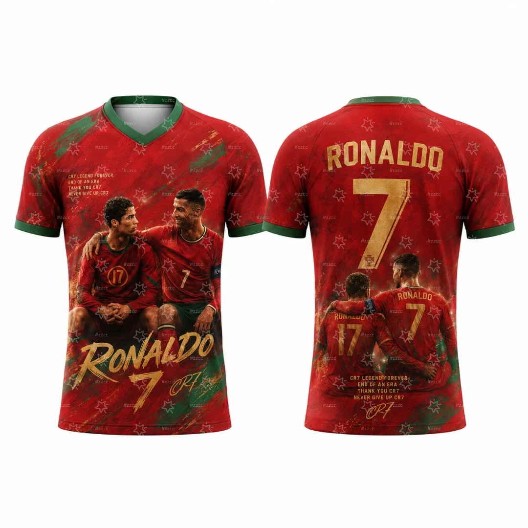 2026 Legendary Retirement Commemorative Jersey Cristiano Ronaldo No.7 Football Jersey Summer Sports Men's T-Shirt Kid's Tee view 2